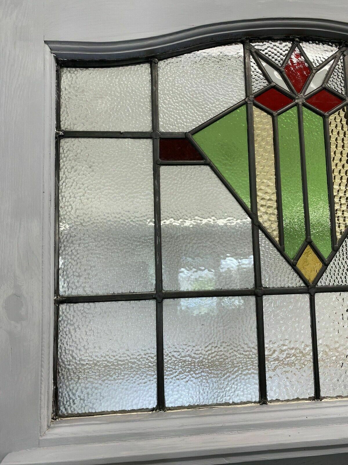 Art Deco Front Door Period Stained Glass Old Reclaimed Antique Lead Wood 20s 30s photo 1711.0