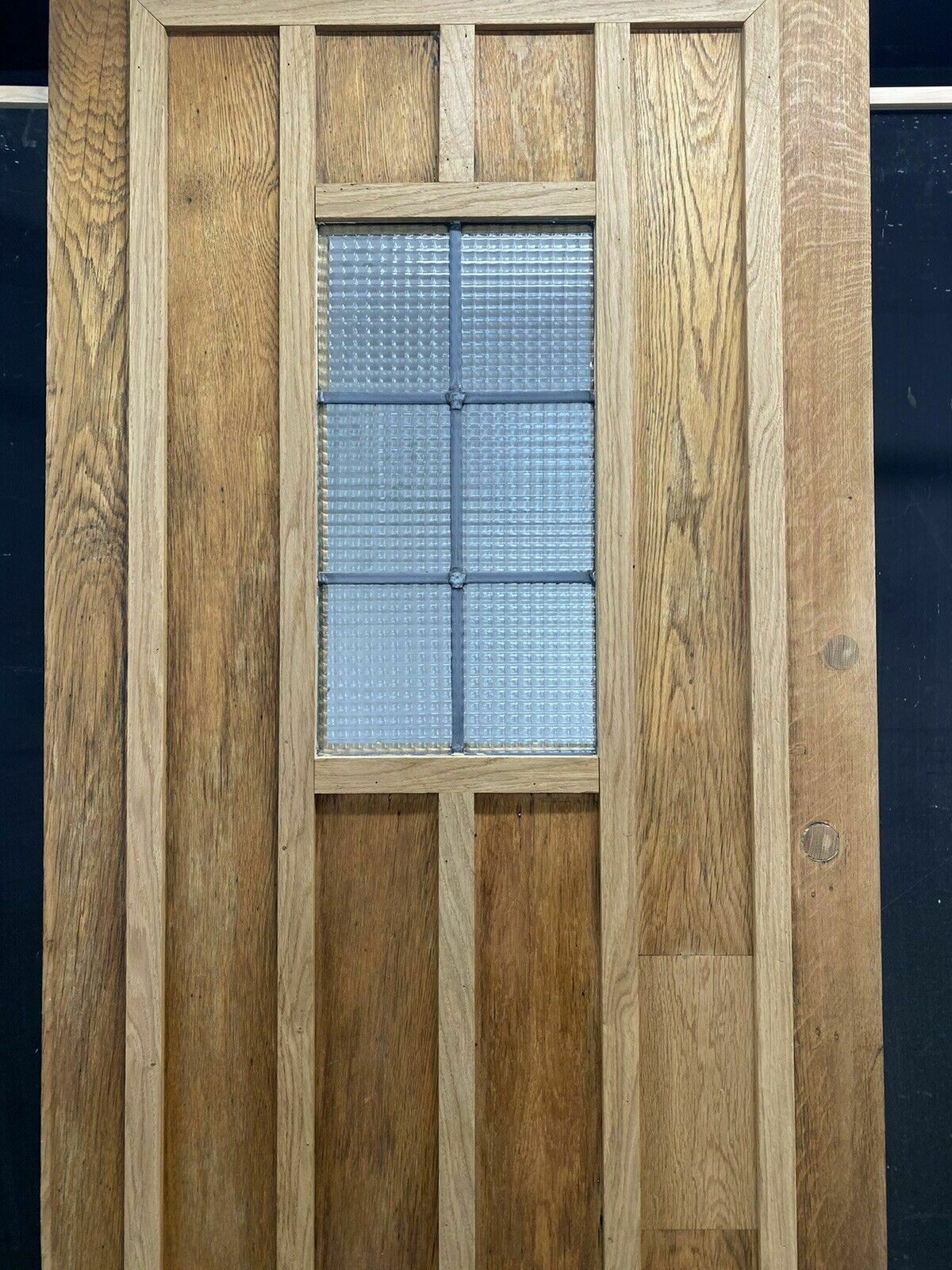 Tall Solid Oak Front Door Old Period Antique Reclaimed Hardwood Glazed Lead photo for sale