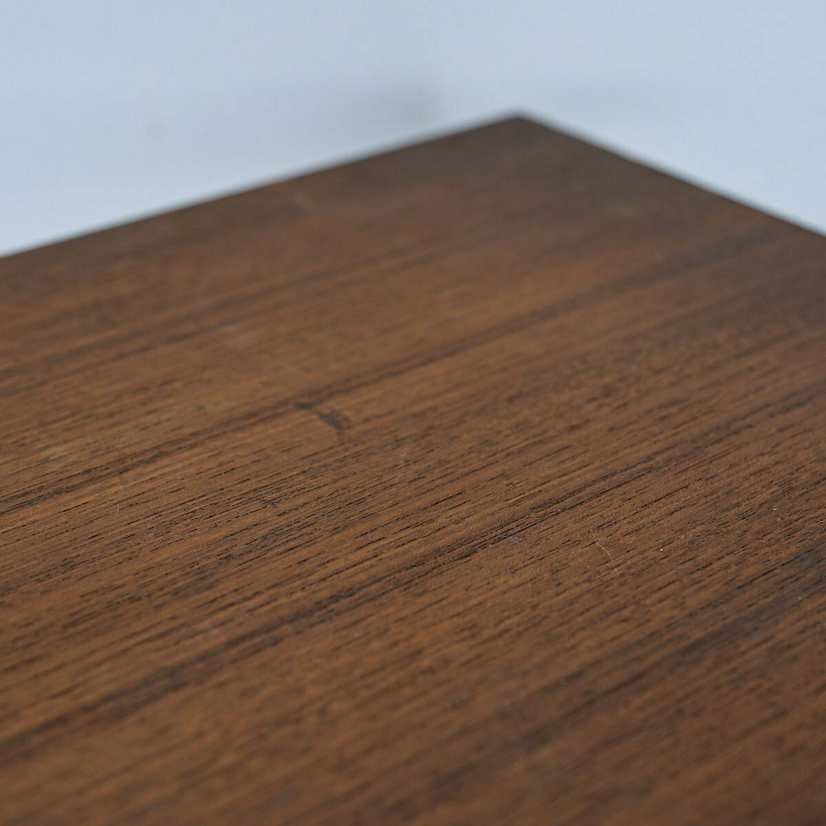 70s Coffee Table With Heavy Metal Base And Teak Wood Top photo for sale