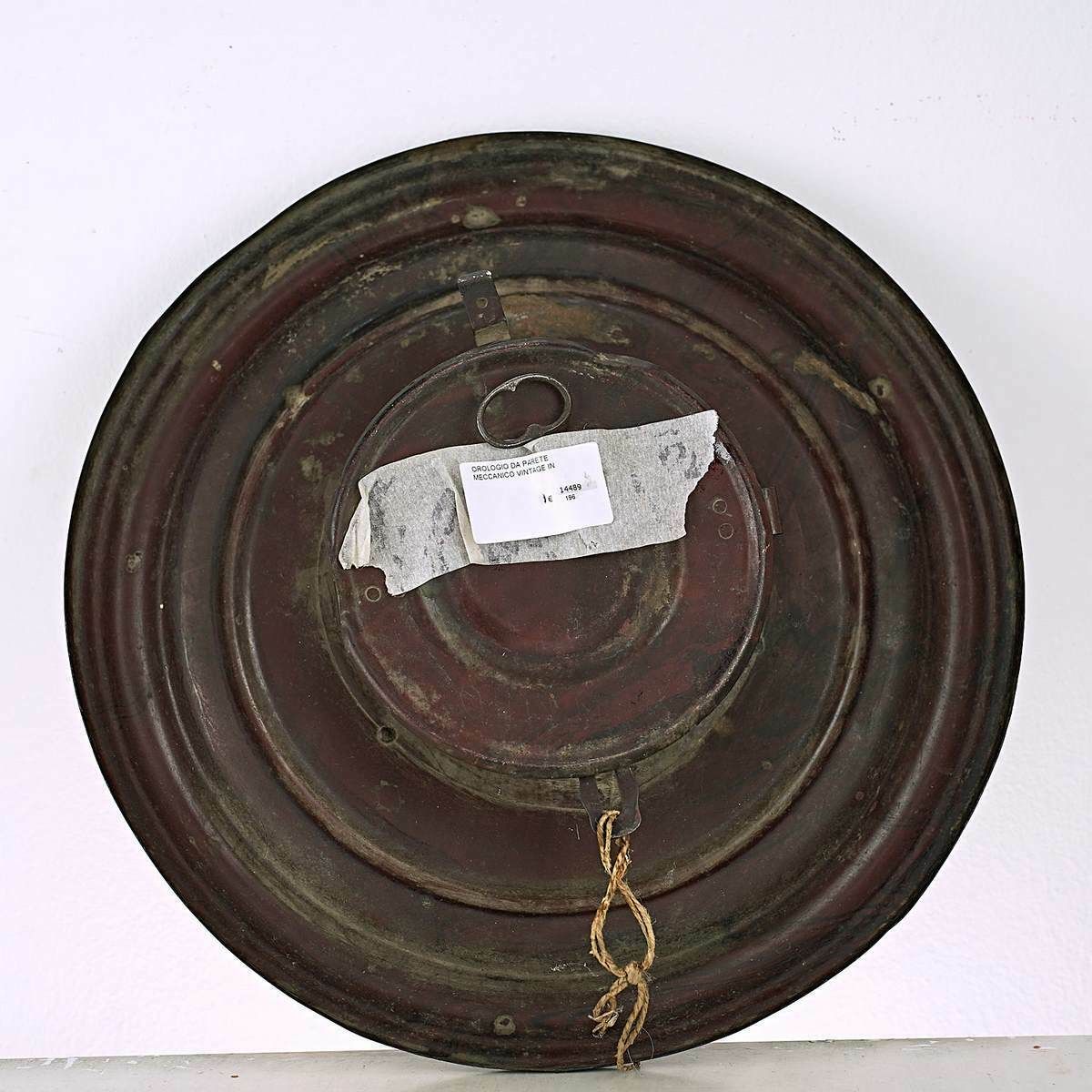 Vintage Metal Mechanical Wall Clock photo for sale