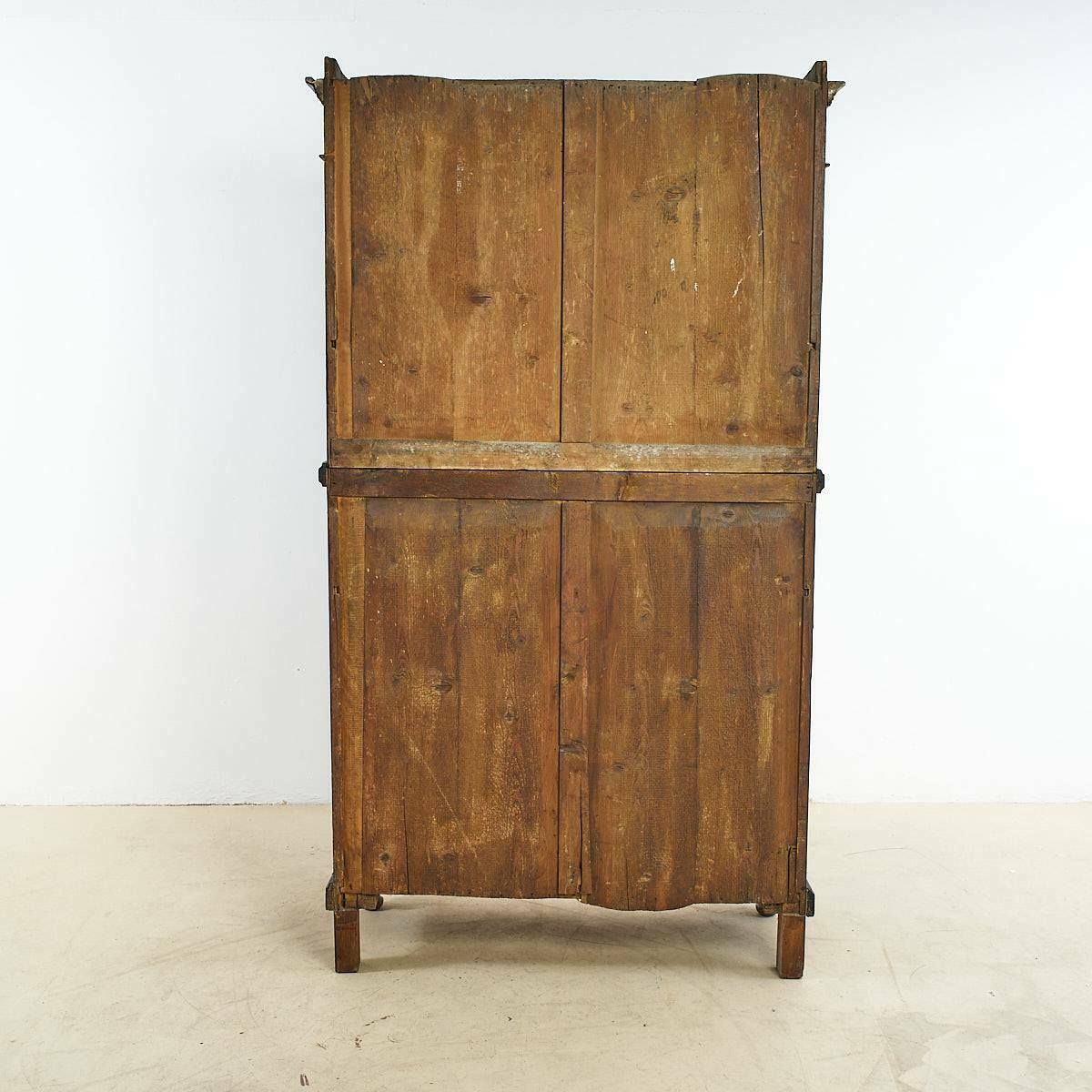Wardrobe From The 19th Century, Dark Brown With Black Profiles photo vinterior