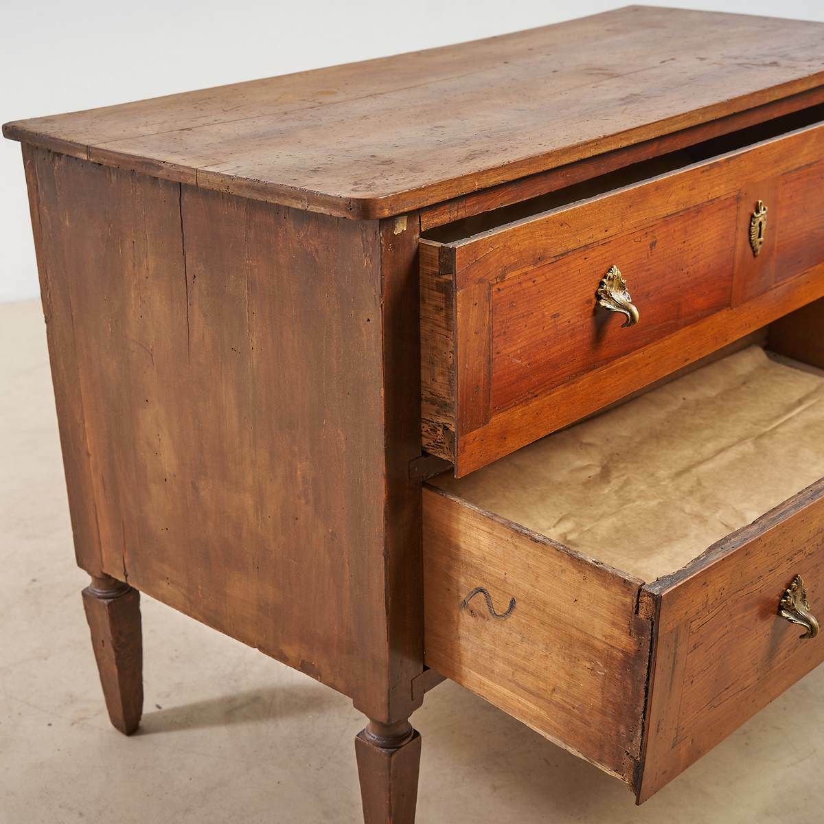 Louis XVI 2 Drawer Dresser In Walnut And Cherry photo Furniture