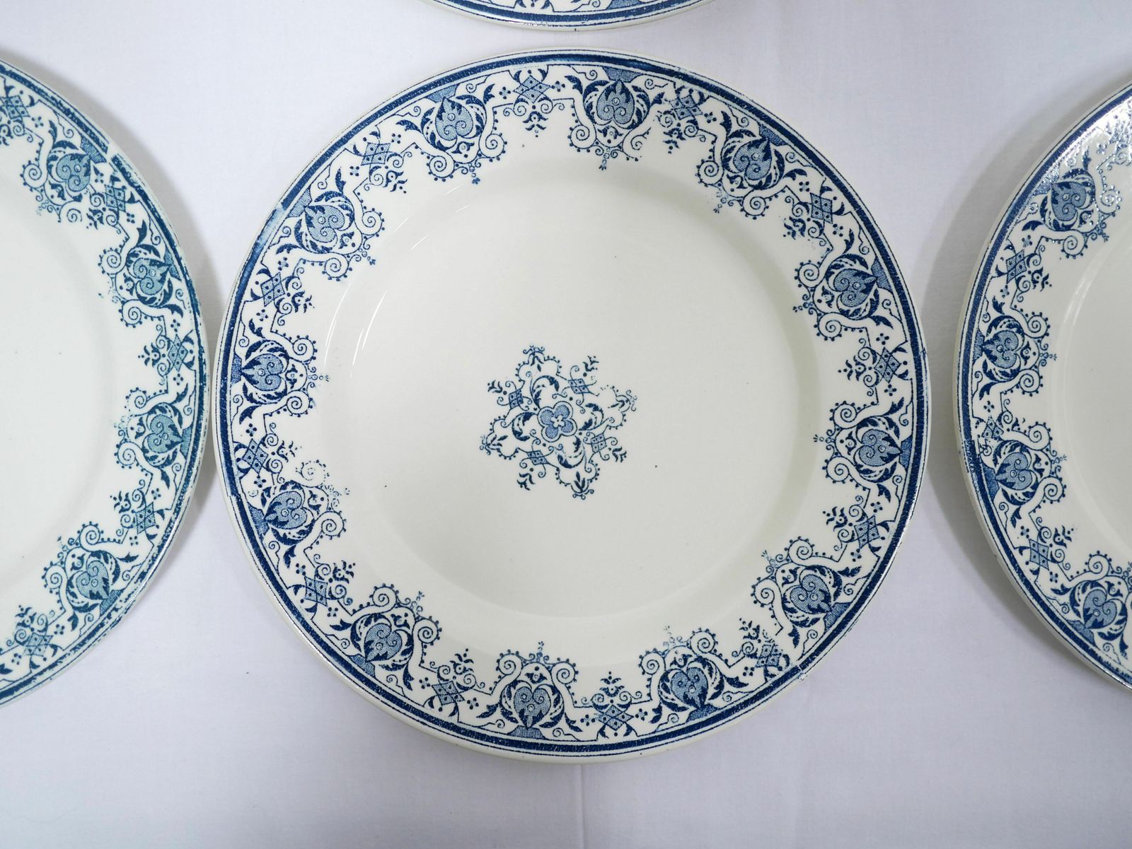 Series Of 10 Old Terre De Fer Plates By L.G. For The Earthenware Factory Of photo vinterior