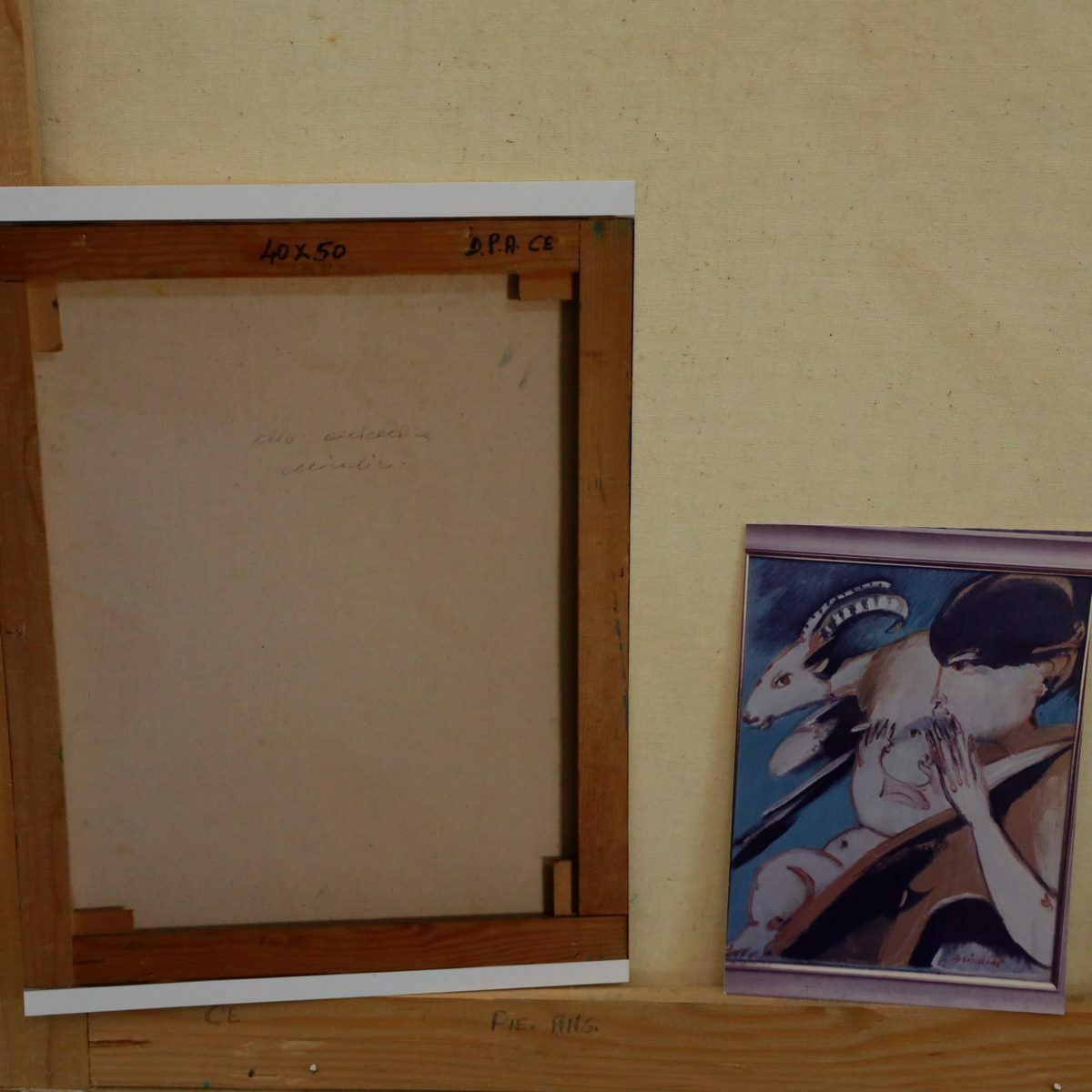 Art Remo Toast, Motherhood, Oil On Canvas From 1980 photo