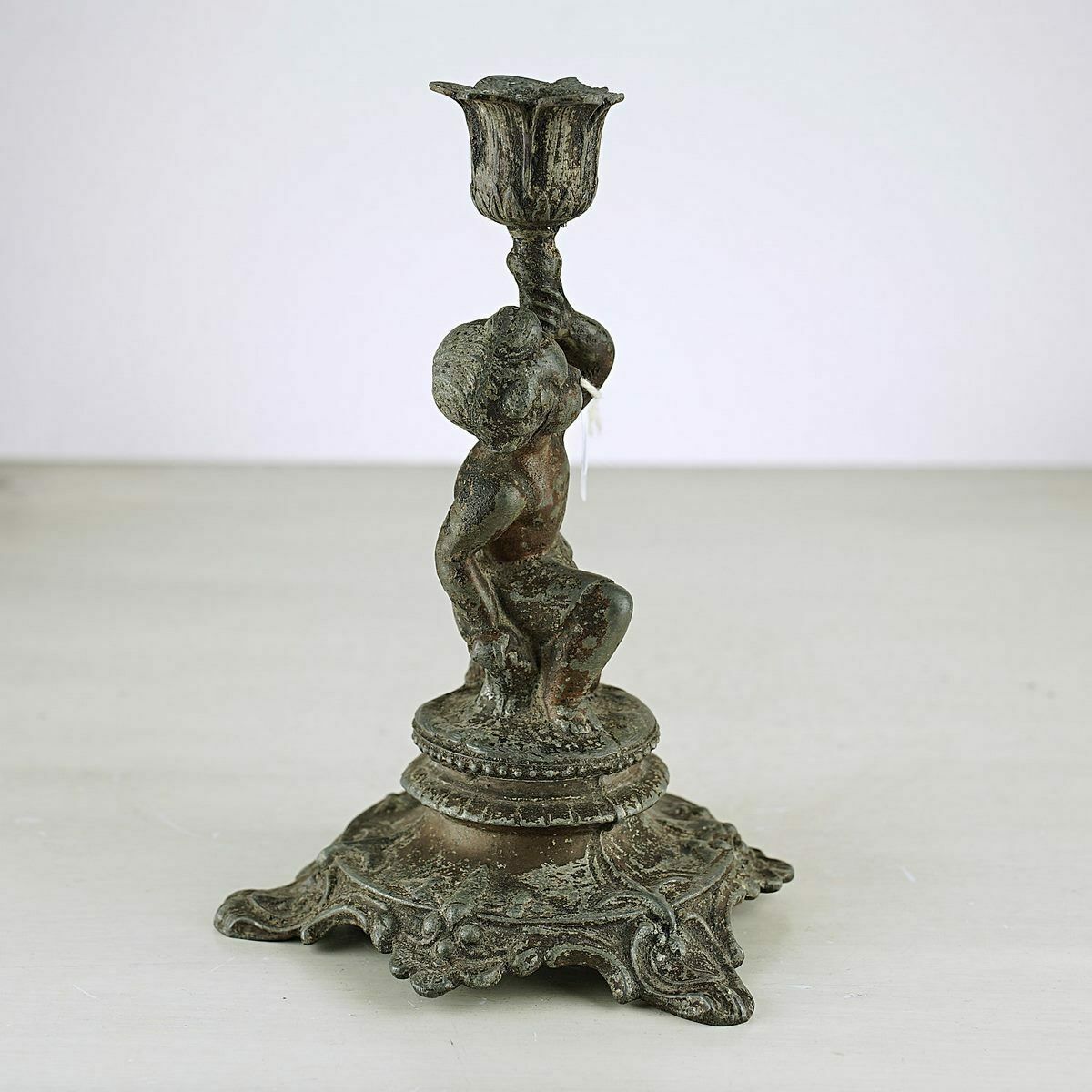 Pair Of Metal Candelabra Cherubs photo furniture