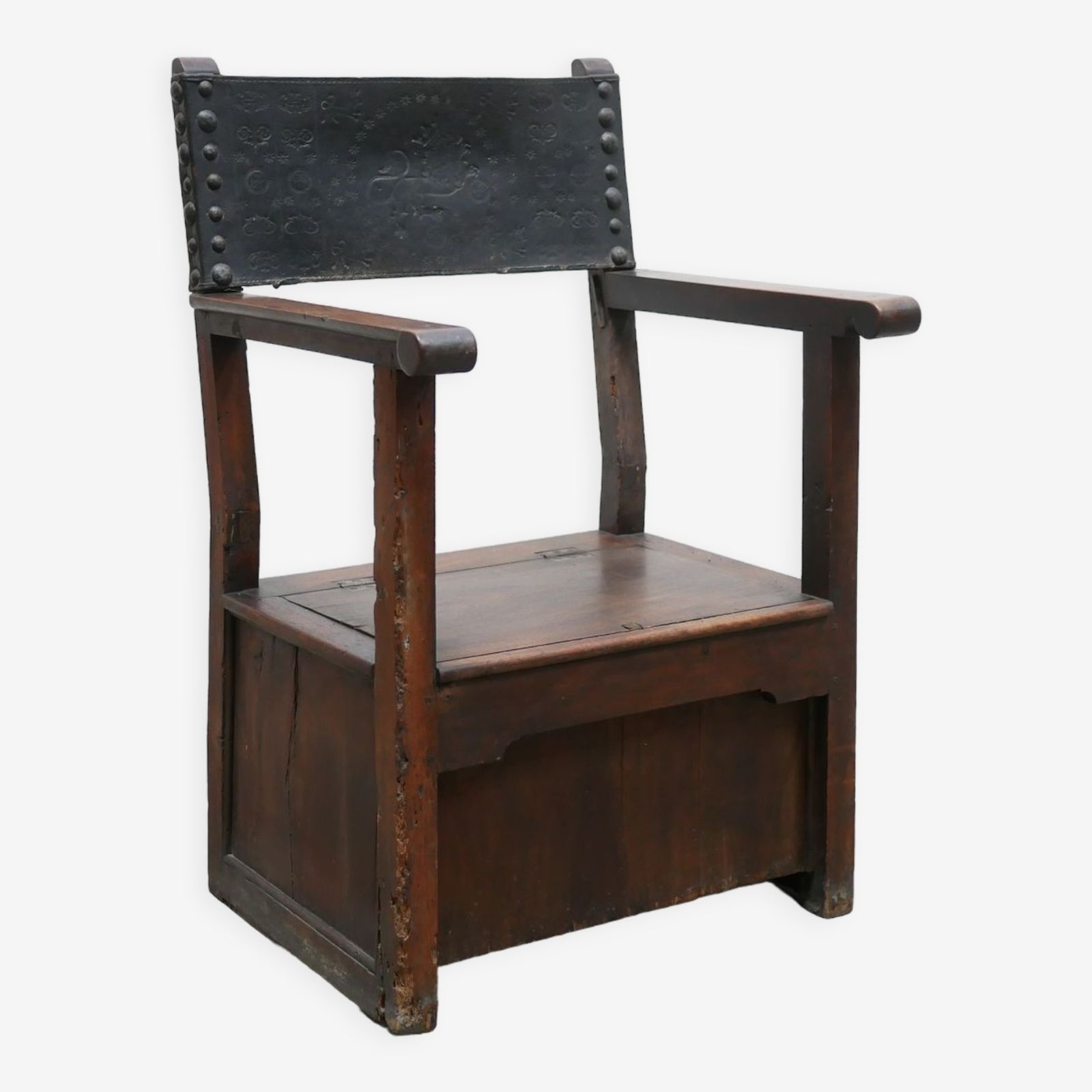 Wooden Chest Armchair, XIX Th, 1800s