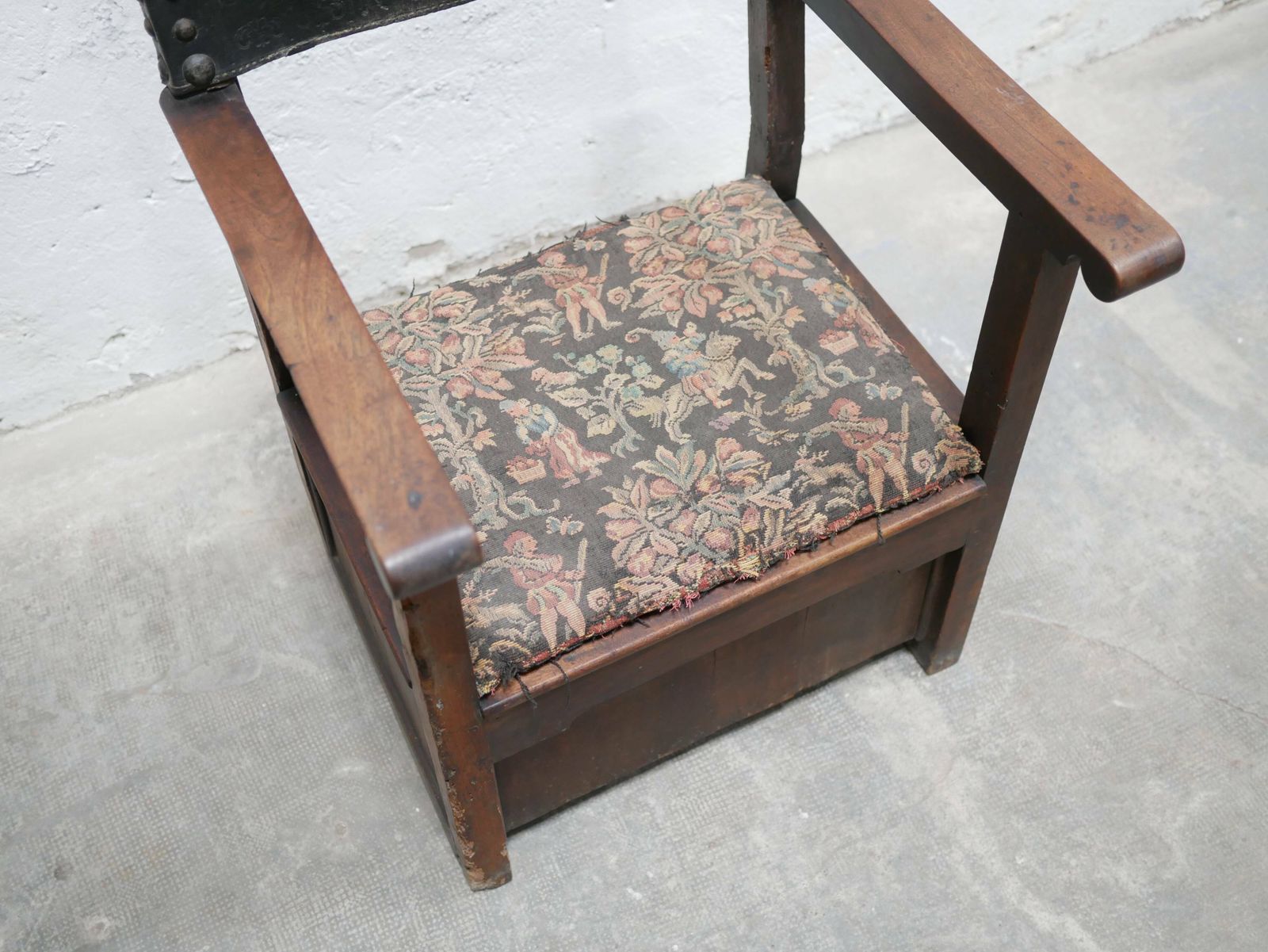 Wooden Chest Armchair, XIX Th, 1800s photo buy