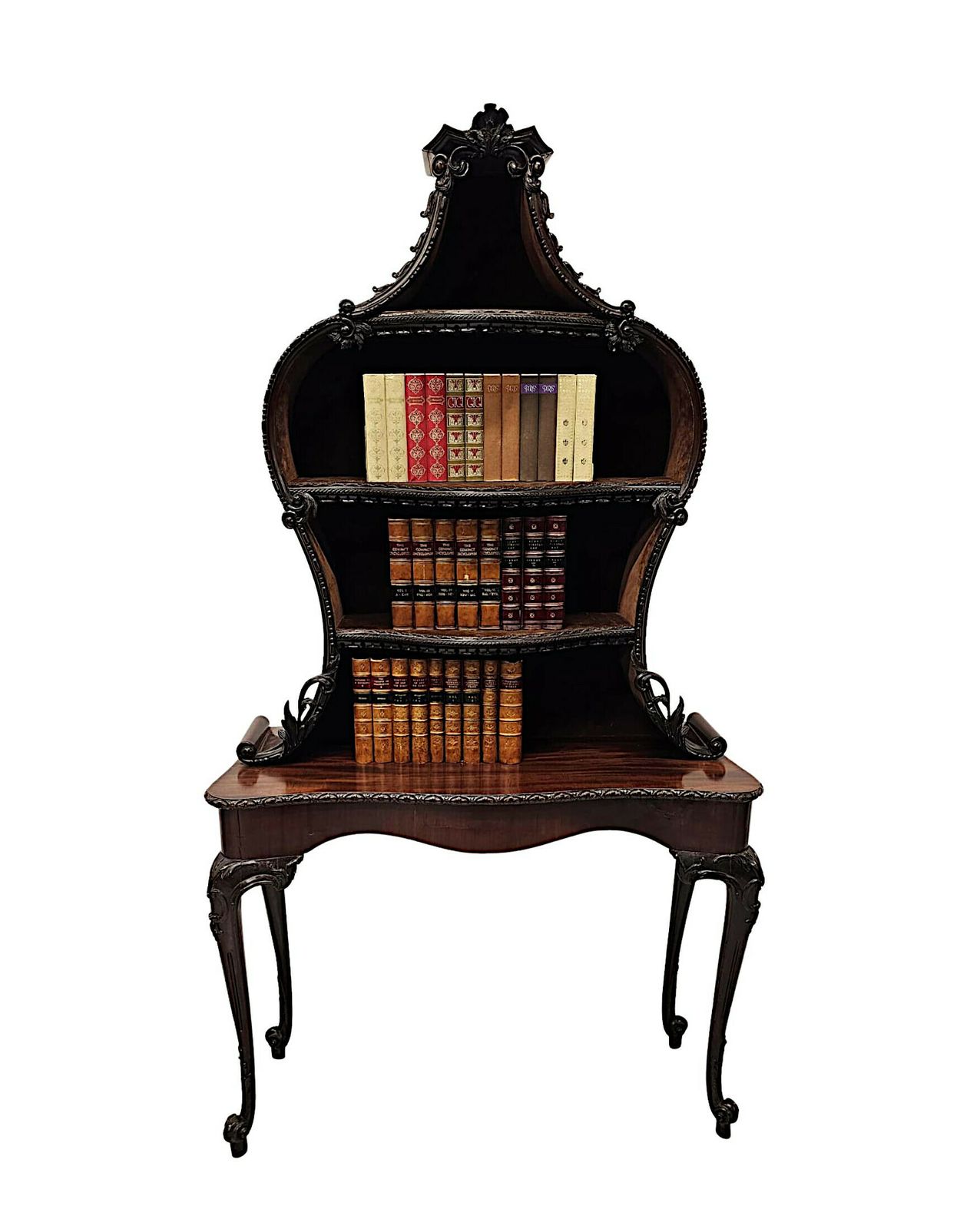 A Very Rare And Fine 19th Century Unusual Pair Of Mahogany Bookcases Or Display Cases photo Furniture