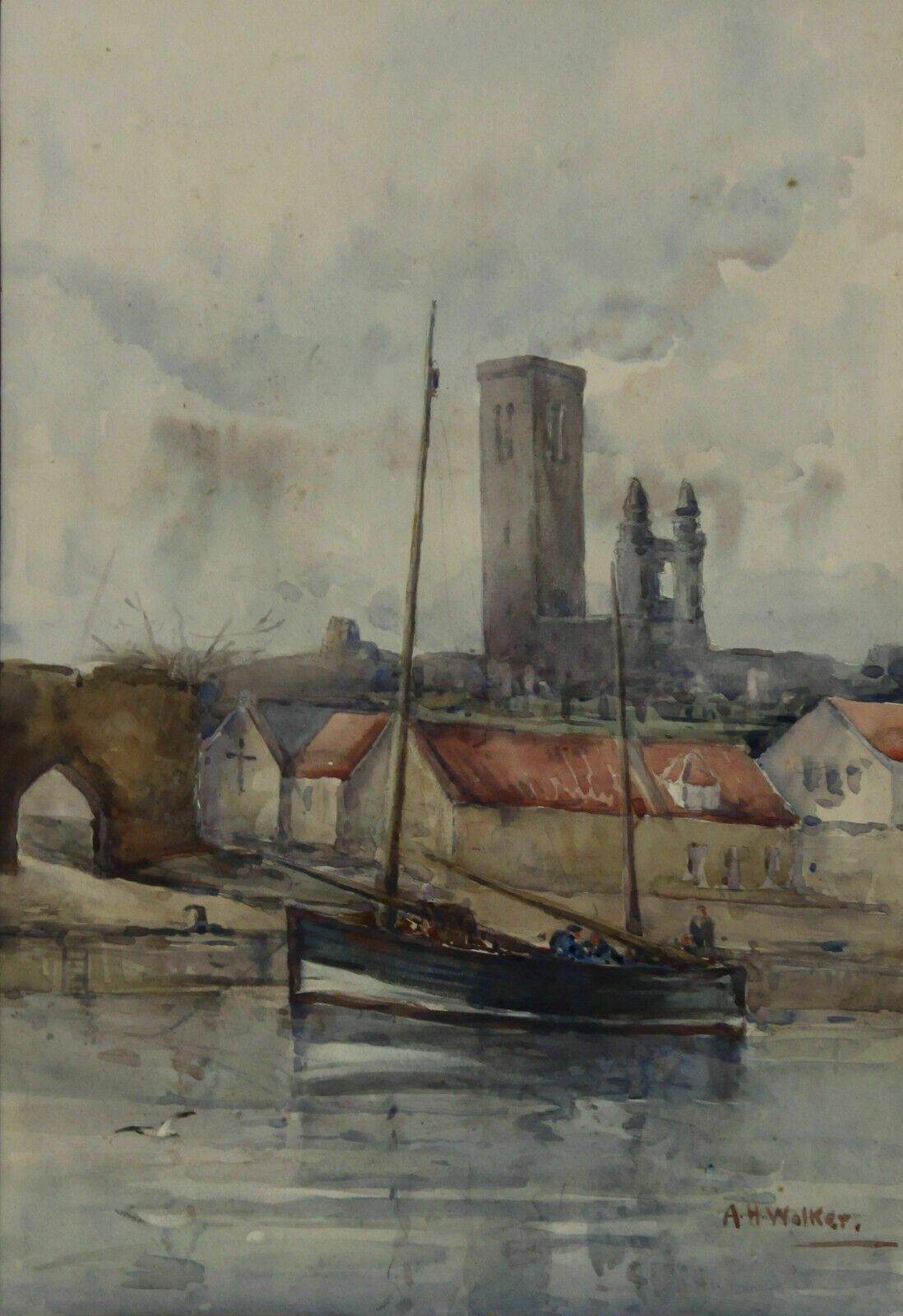 Watercolour By Ada Hill Walker. View Of St Andrews Cathedral From The Burn photo furniture