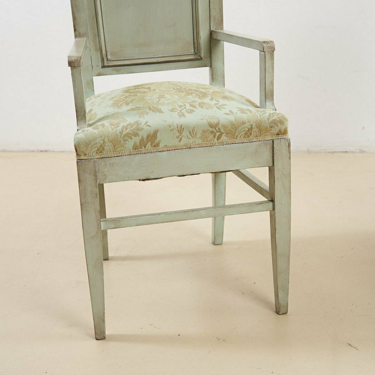 Pair Of Vintage Chairs In Mint Green And Brownish Shades photo for sale
