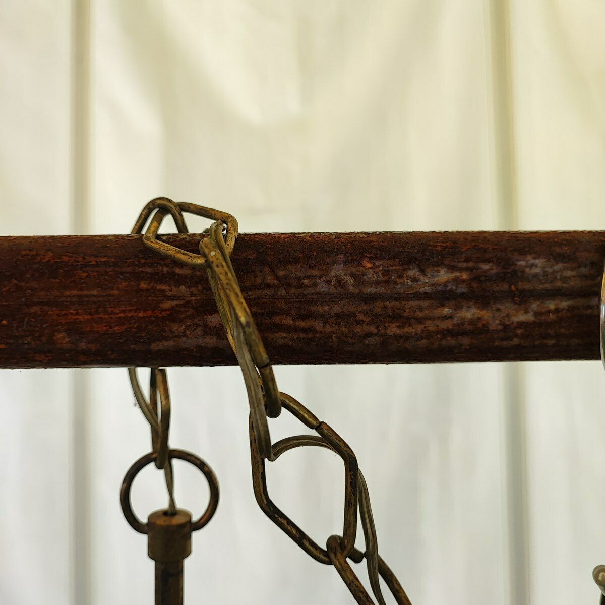 1900s Brass Plated Metal Chandelier With 6 Arms photo vinterior