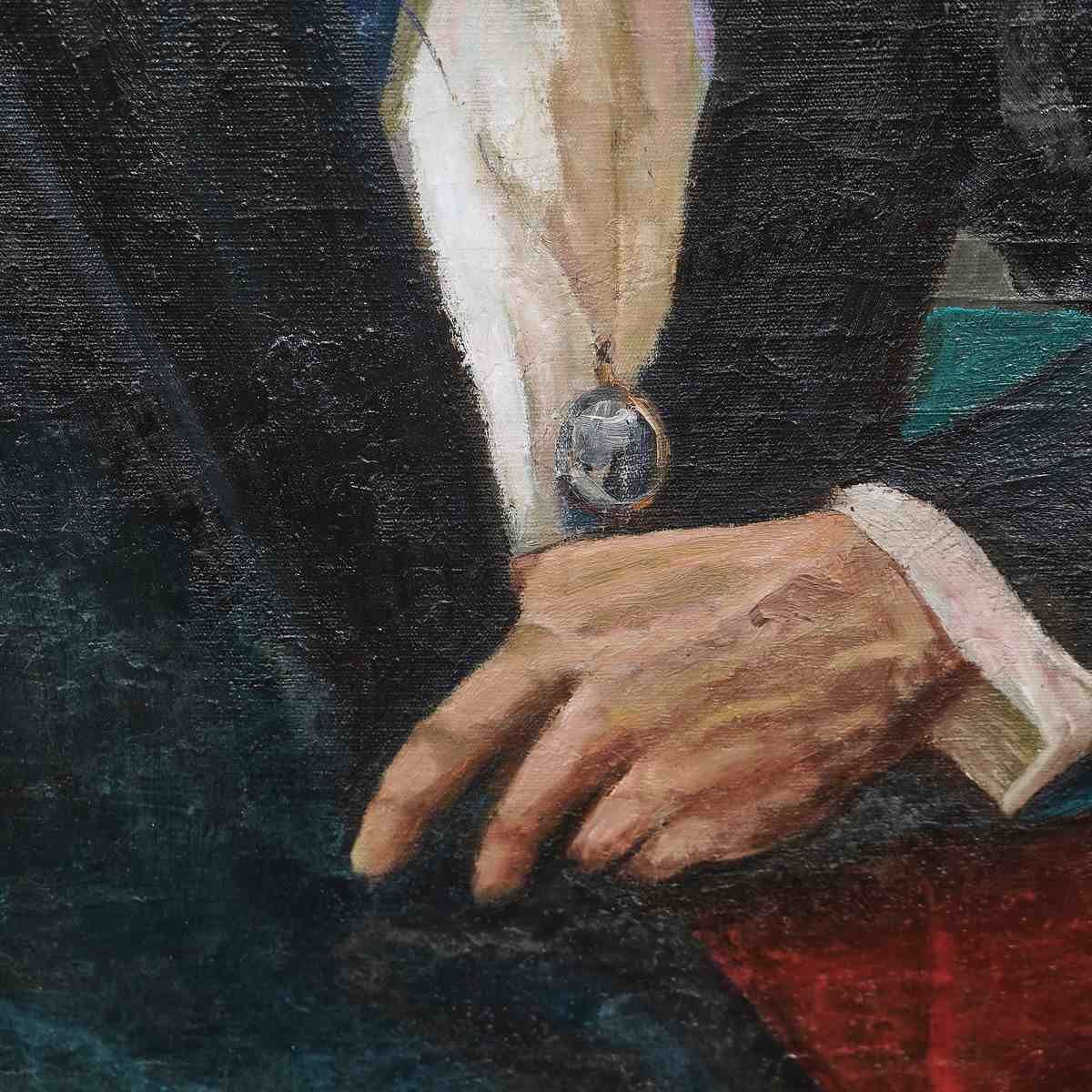 Oil On Canvas 60's, Karl Marx, 1960s photo Art