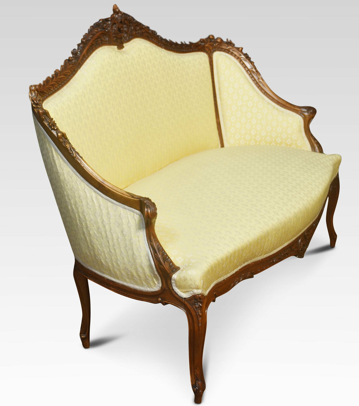 Walnut Framed Two Seater Settee photo for sale