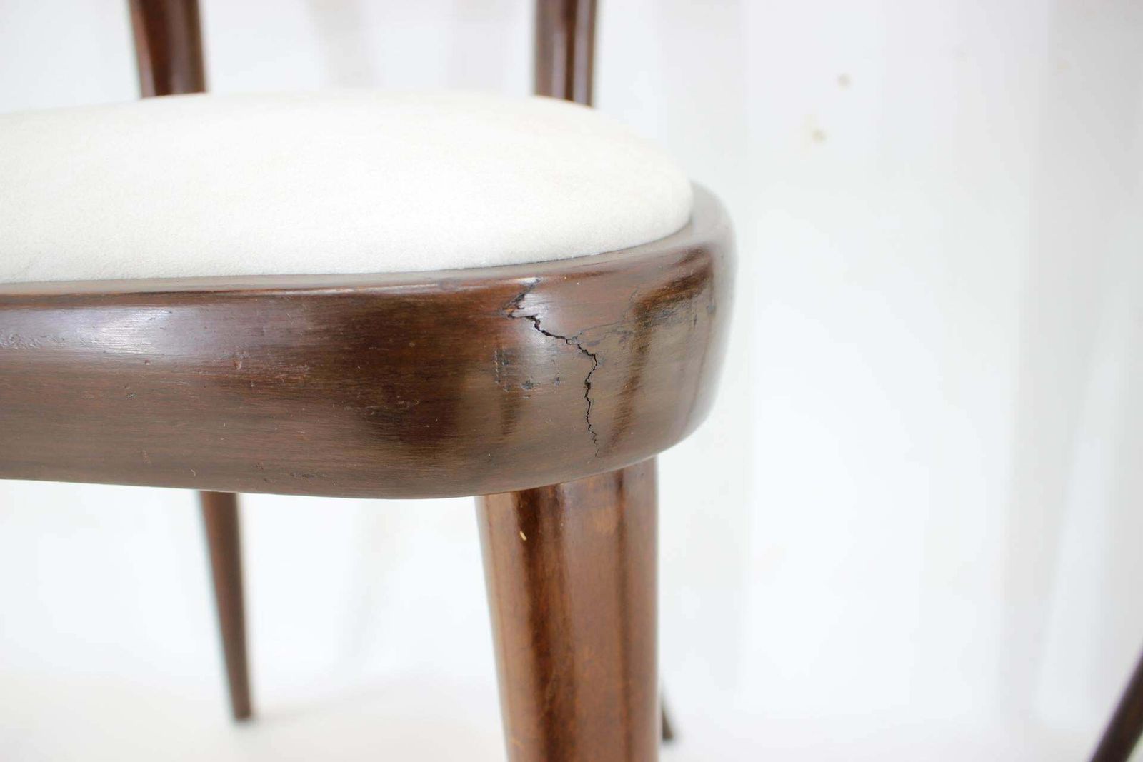 photo vinterior 1950s Set Of Three Restored Beech Dining Chairs, Czechoslovakia