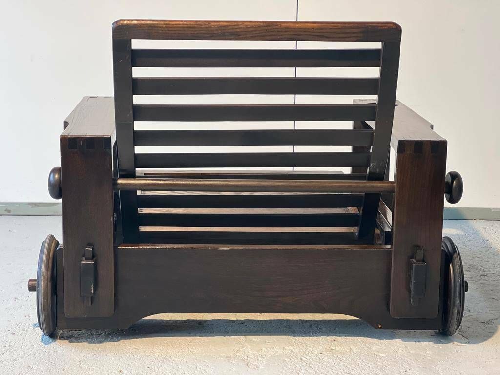 Wooden Armchair With Its Ottoman 1965 photo for sale