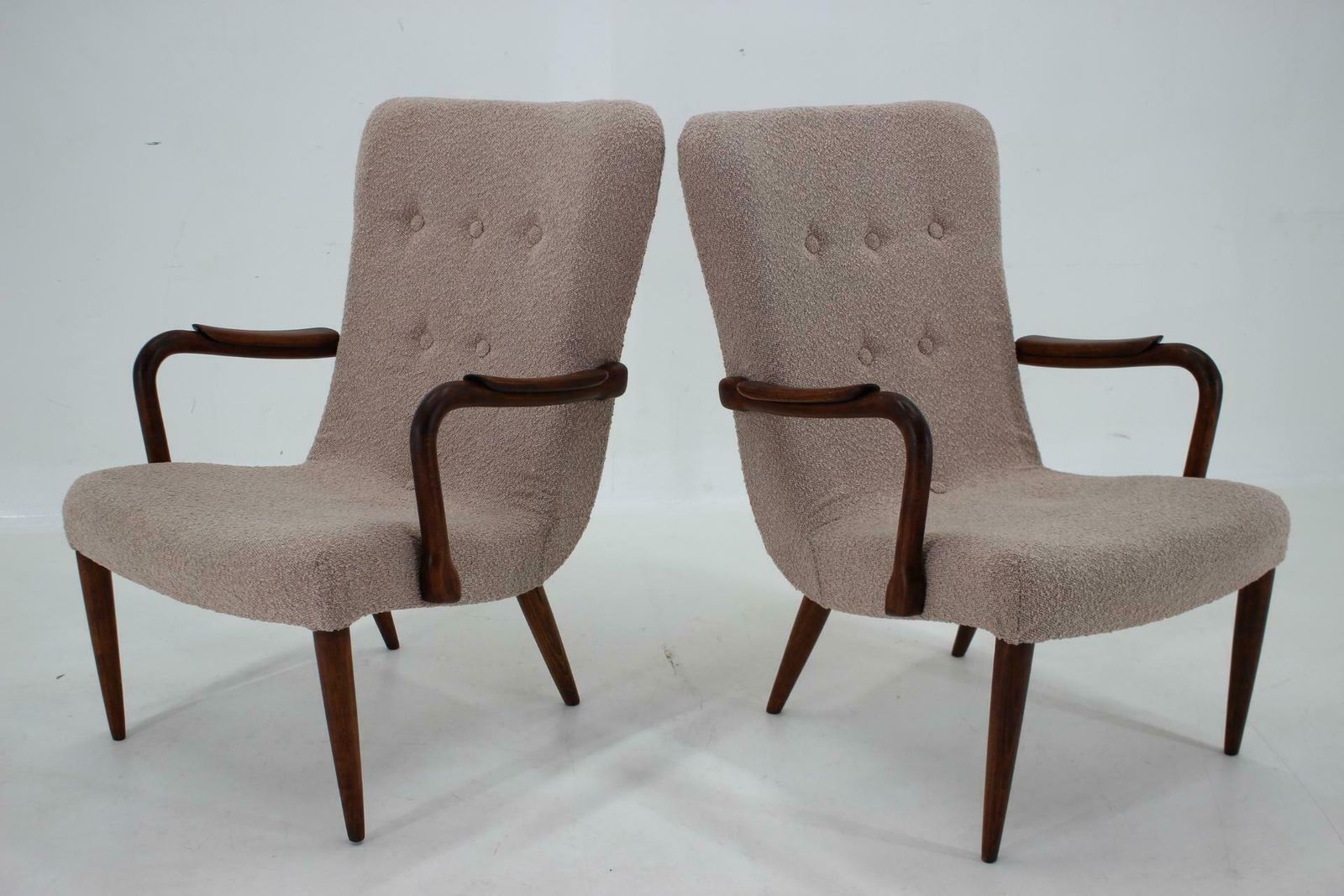 1960s Pair Of Restored Danish Armchairs In Boucle photo 2034.0