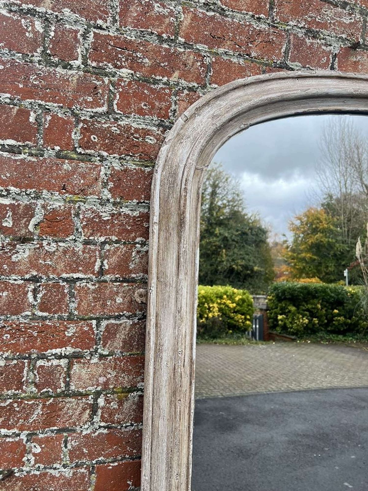 A Spectacular Large Antique English 19th C Arched Top Painted Mirror. photo furniture