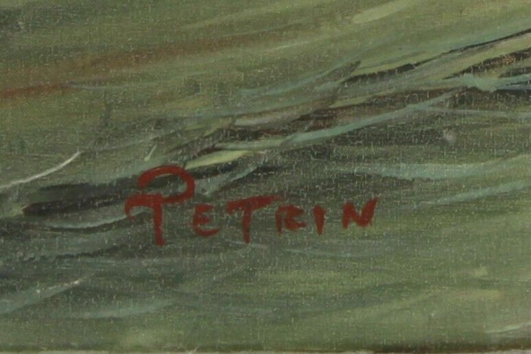 Oil On Canvas By Alessandro Petrin. Fishing Boats On Shore In South Of France photo furniture