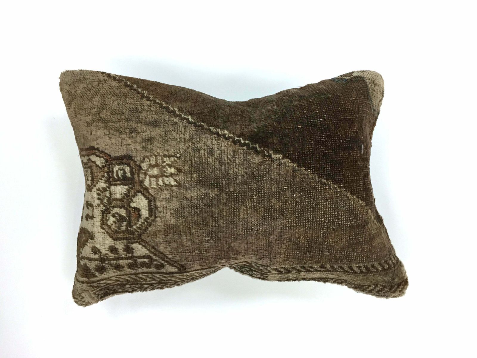 Handmade Carpet Cushion Cover Carpet Pillow 60x40 Cm Turkish Moroccan Distressed