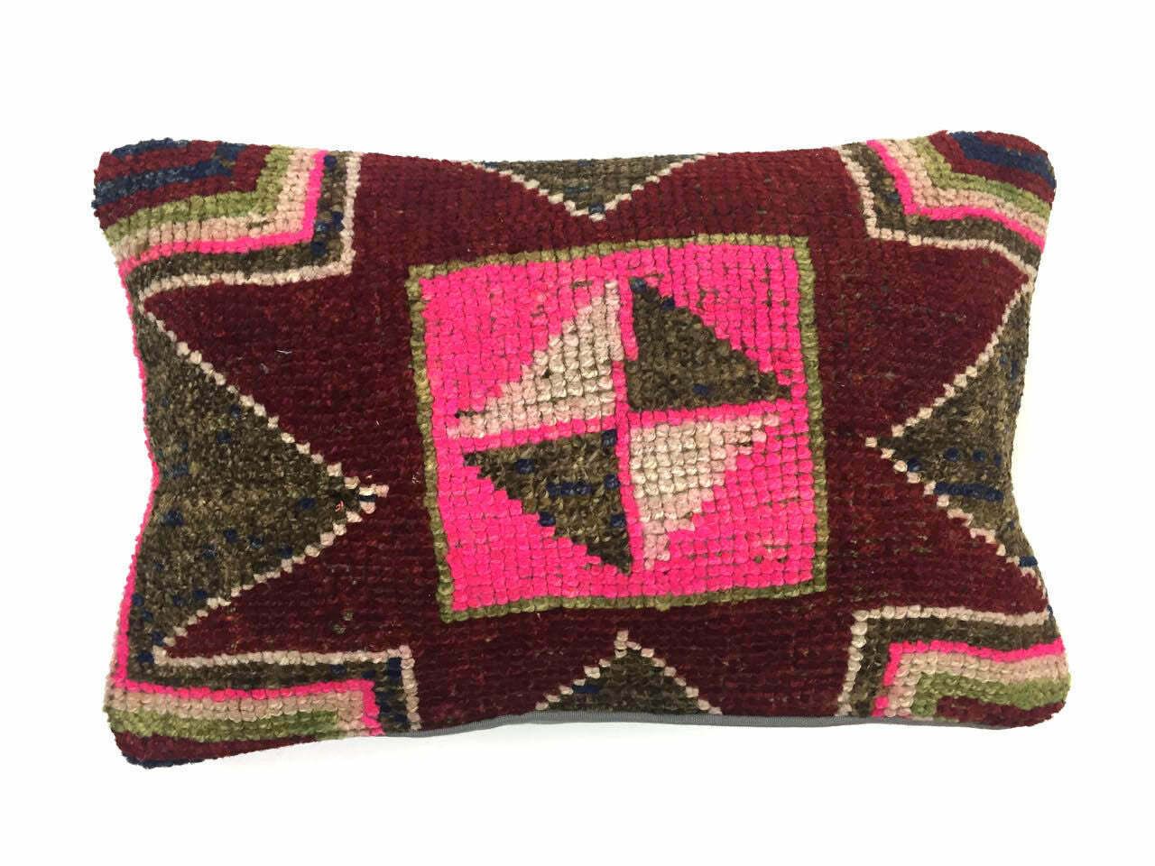 Handmade Carpet Cushion Cover Carpet Pillow 60x40cm Turkish