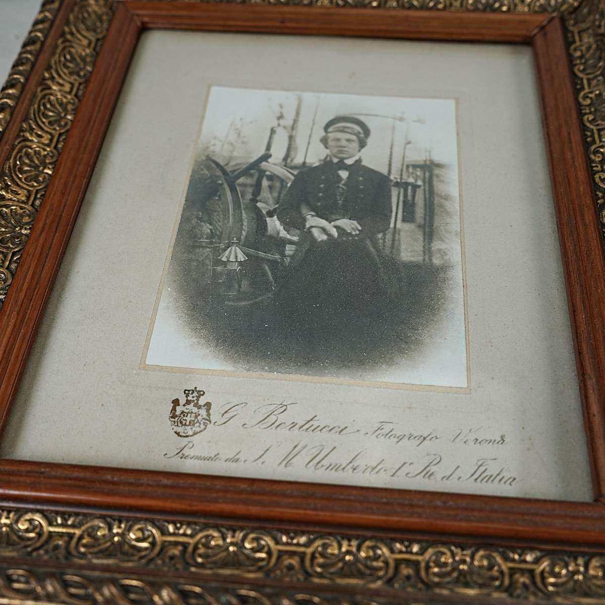 Pair Of Frames With Photo And Dedication, Navy From The 1800s photo furniture