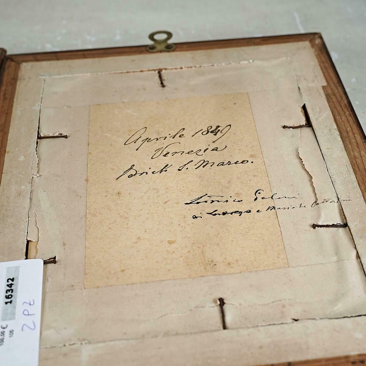 photo furniture Pair Of Frames With Photo And Dedication, Navy From The 1800s
