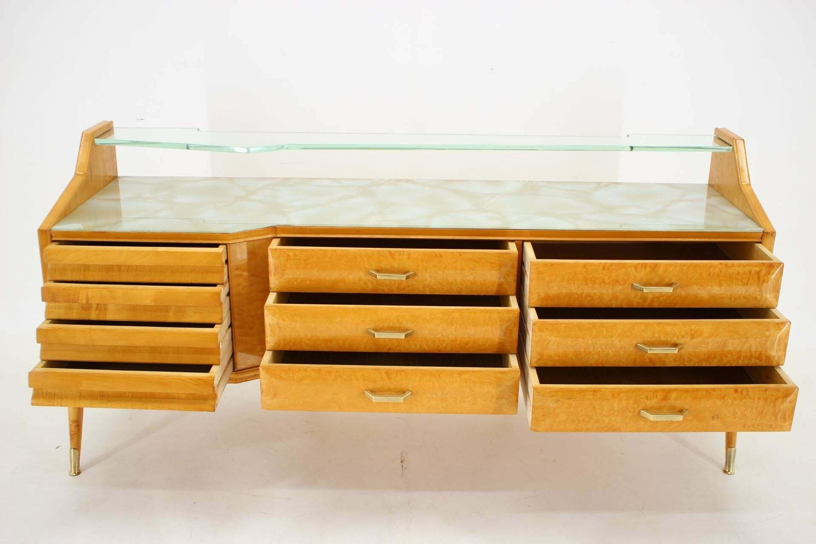 photo furniture 1960s Italian Sideboard/Chest Of Drawers In High Gloss Finish With Glass Top And