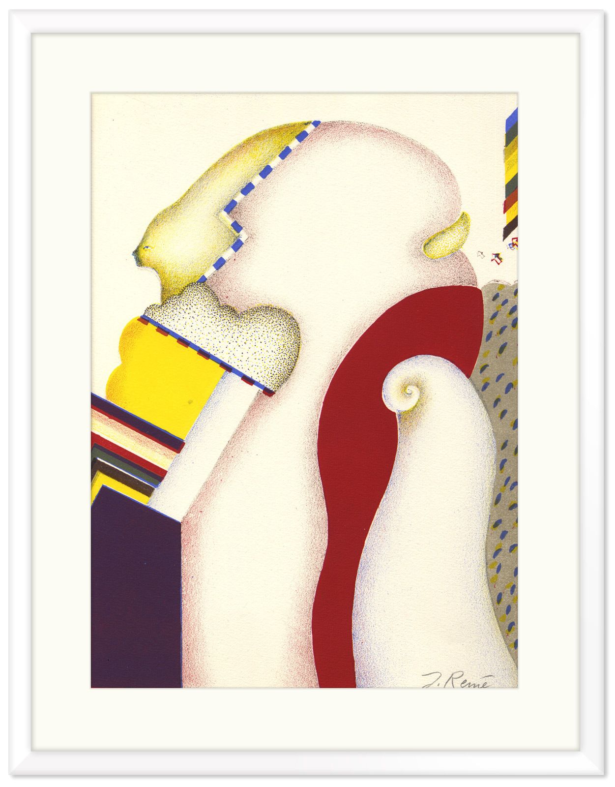 Finely Printed Signed 70s Surreal Lithograph: Jörg Remé, “Von Den Stunden (From The Hours) #4”, 1972