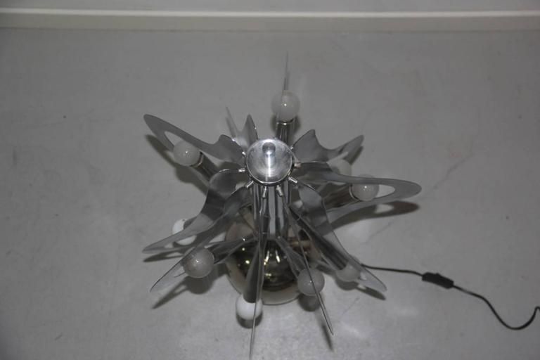 Lamp Floor Sculpture Design 1970s Italian Design Steel photo Lighting