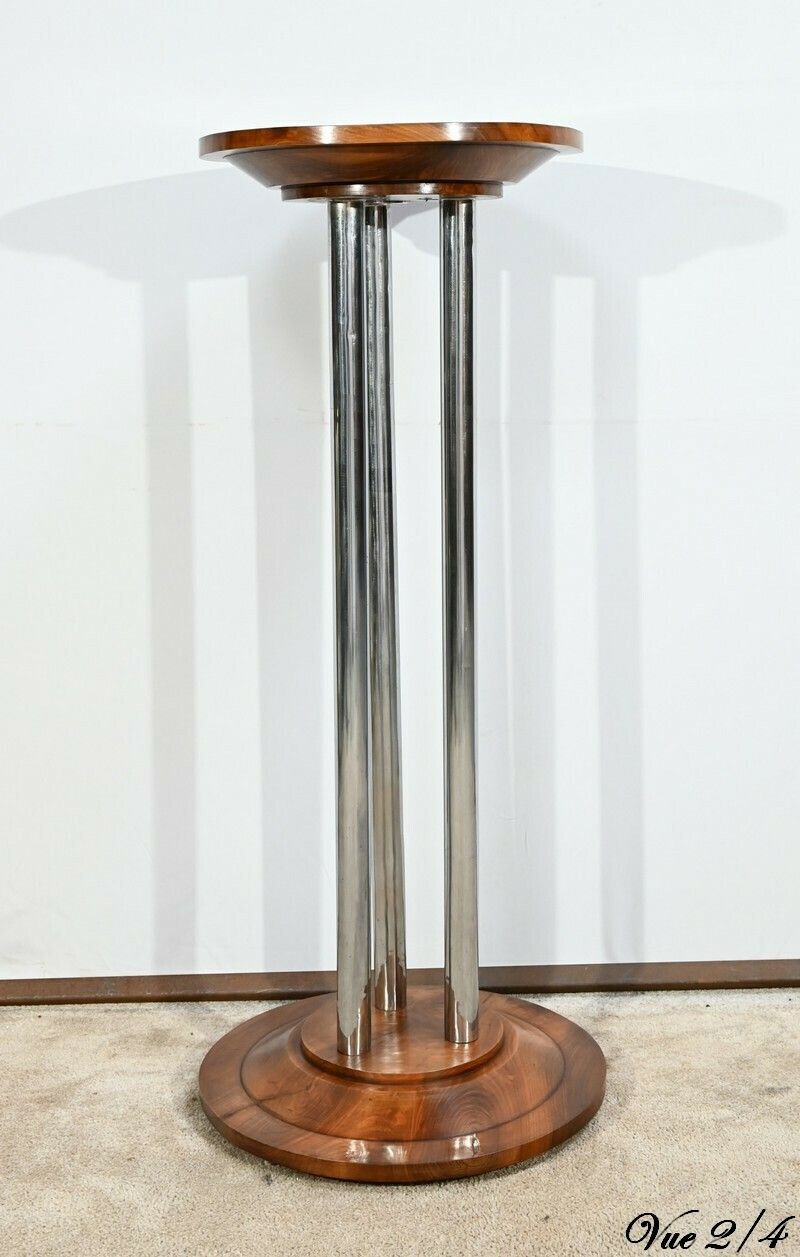photo vinterior Bolster In Walnut And Chromed Metal, Art Deco – 1930