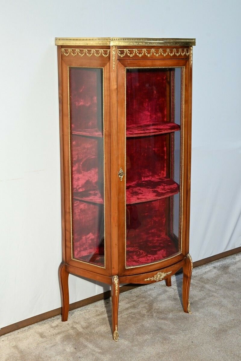 Small Showcase In Light Cherry, Louis XV/Louis XVI Transition – Early 20th Century photo furniture
