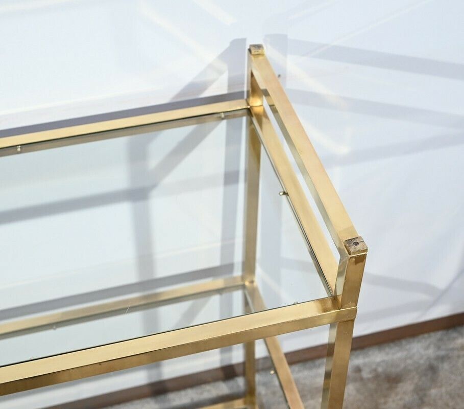 3 Tier Shelf In Brass And Glass, Vandel Style – 1970 photo vinterior