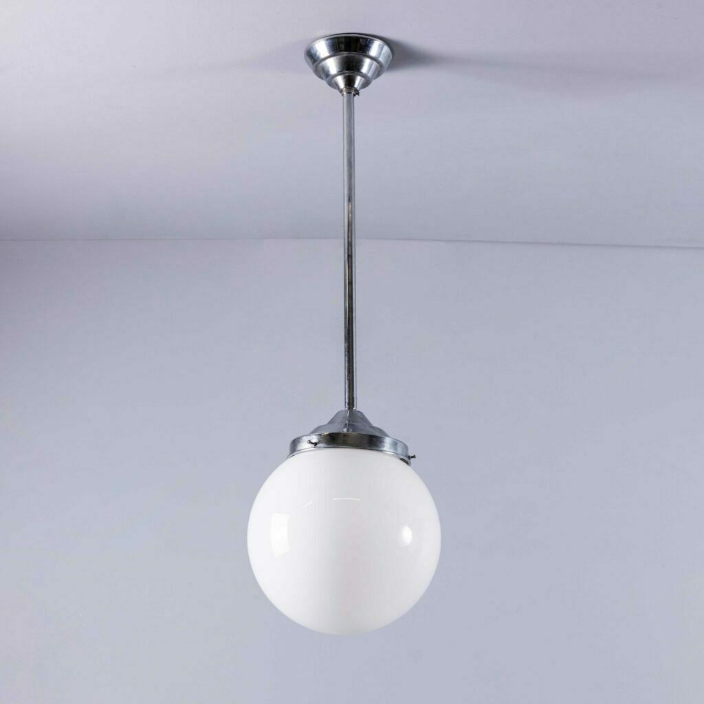 1950’s Original French Tabac Opal Glass Pendant Lamp – Single (958.6)