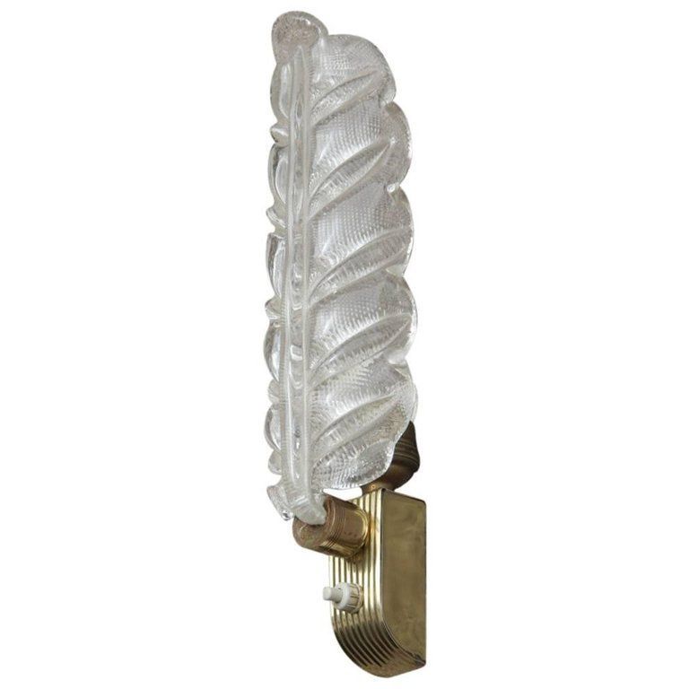 Sconce Murano Glass Barovier Design Italian Mid Century Modern