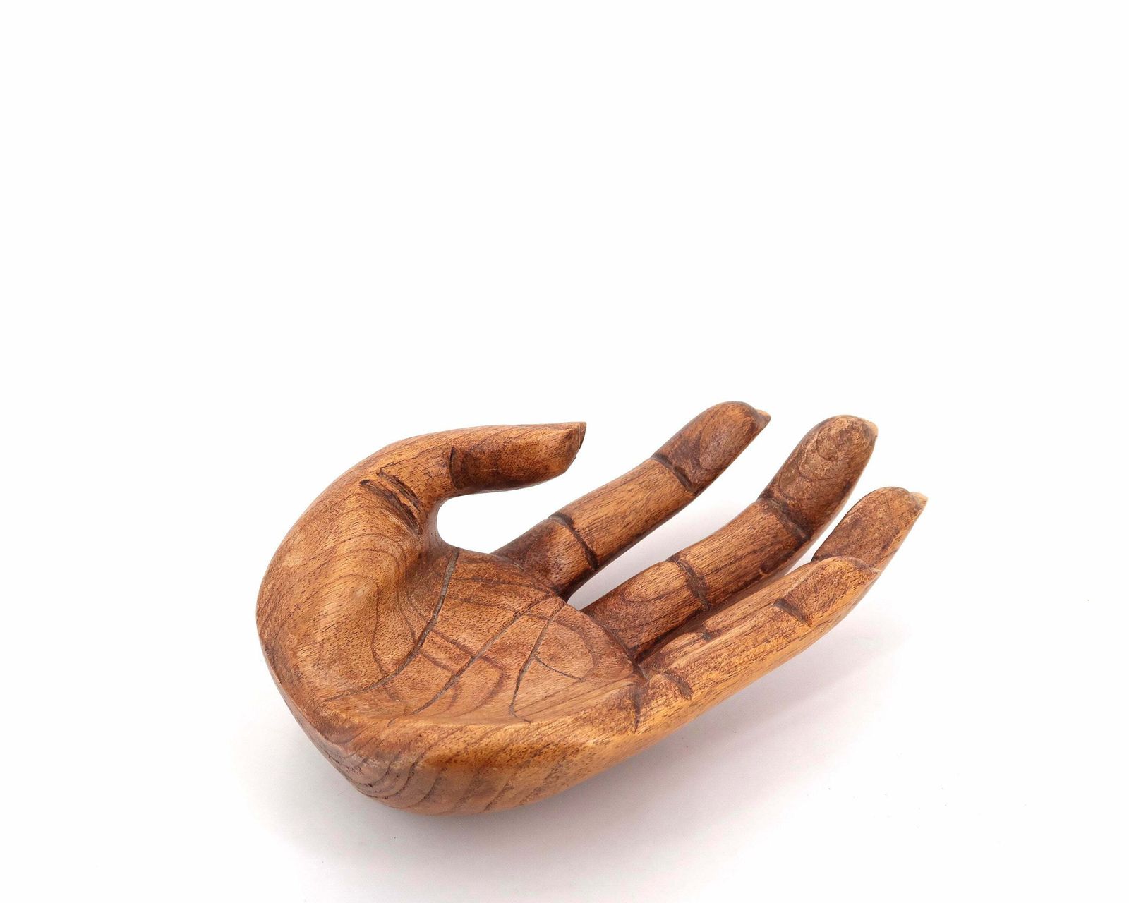 Wood Hand Dish, 1970s / Sculpture, Folk, Boho Chic, Bohemian, Tray, Lucky Charm, Amulet photo for sale