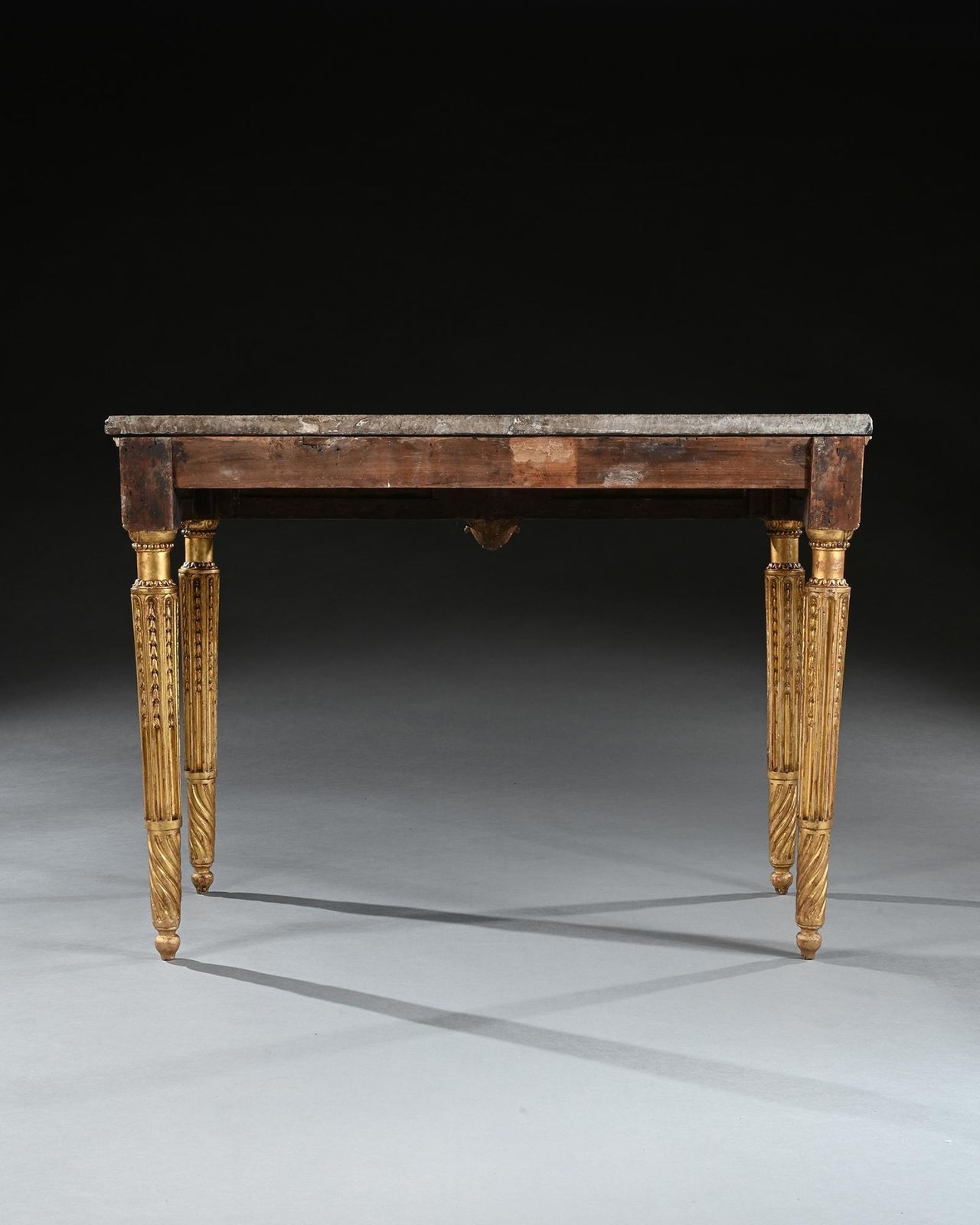 Late 18th Century Italian Carved Giltwood Marble Top Console Table photo 8750.0