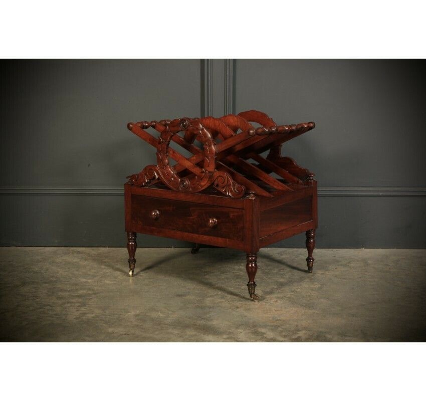 William IV Rosewood Canterbury Magazine Rack photo Home Decor