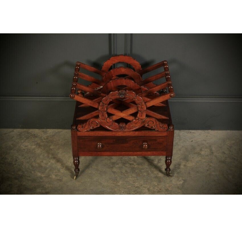 photo for sale William IV Rosewood Canterbury Magazine Rack