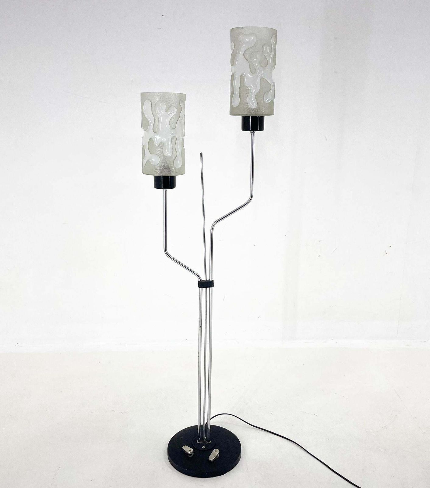 1970s Chrome & Glass Floor Lamp By Lidokov, Labeled, Czechoslovakia photo furniture