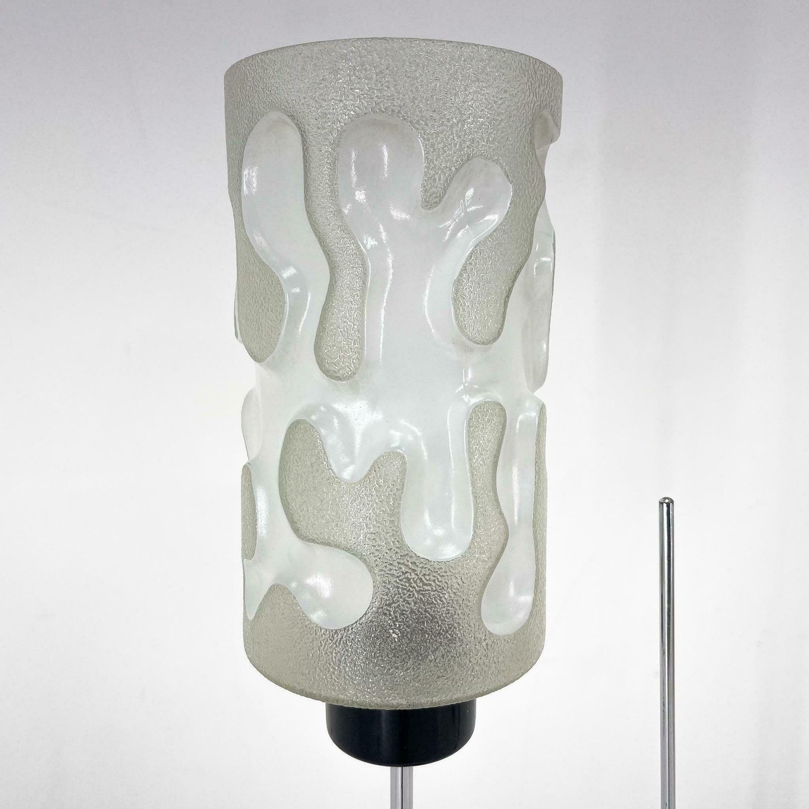 1970s Chrome & Glass Floor Lamp By Lidokov, Labeled, Czechoslovakia photo vintage