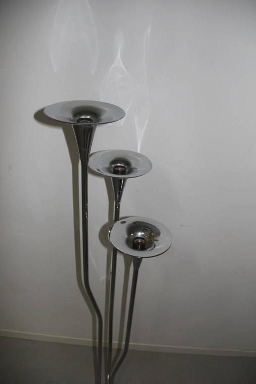 Reggiani Floor Lamp Steel Design Trumpets Italian Design 1970 photo furniture