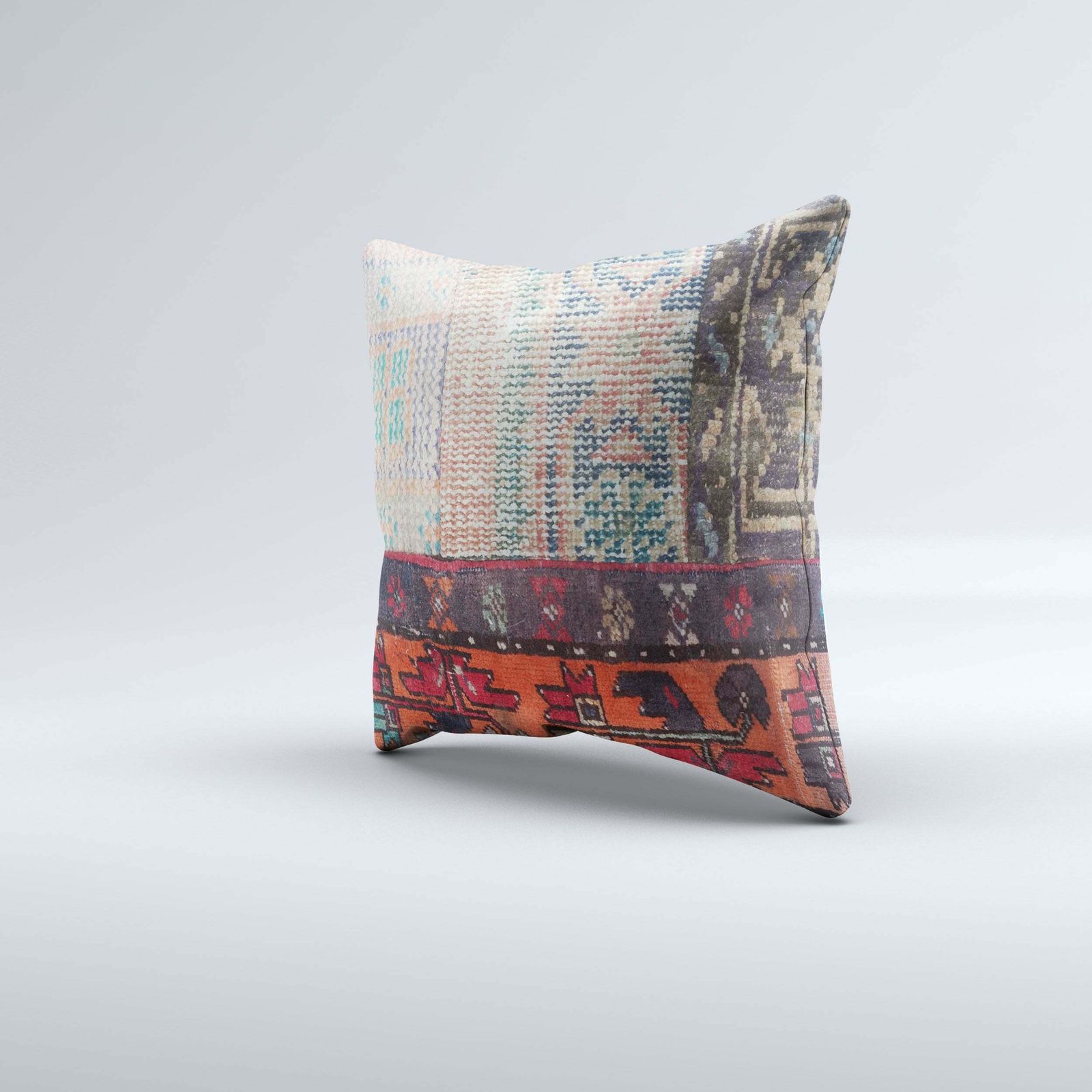 Carpet Cushion Cover, Pillow Case 50x50cm Turkish Kilim, Handmade 50552 photo for sale