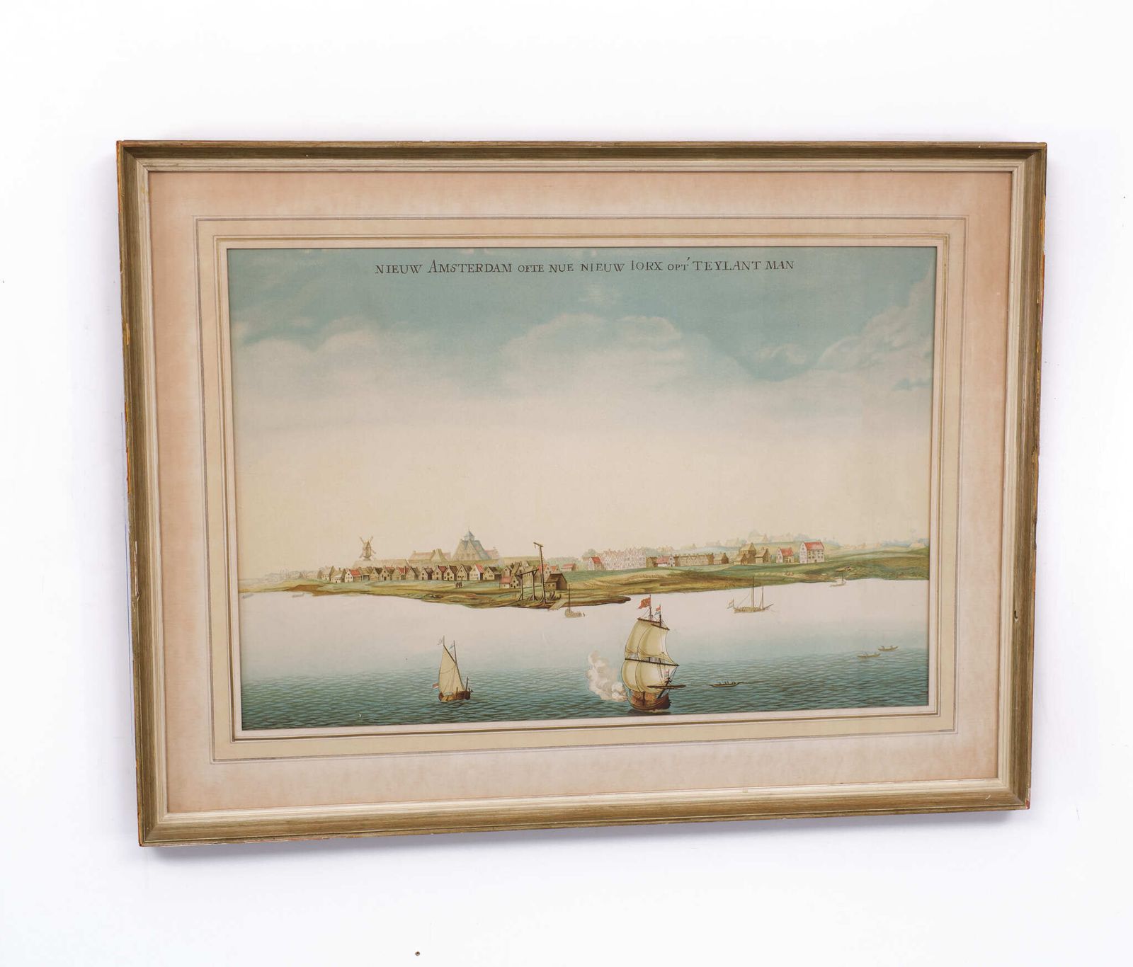 Lithografie Gezicht Op Nieuw Amsterdam – J. Vingboons, Jaren 1660 photo Kunst