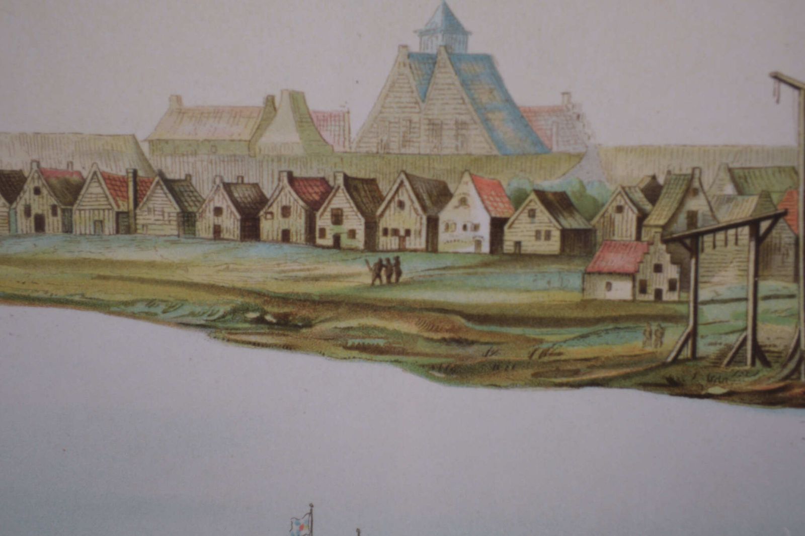 Lithograph View On Nieuw Amsterdam J . Vingboons 1660s photo vintage