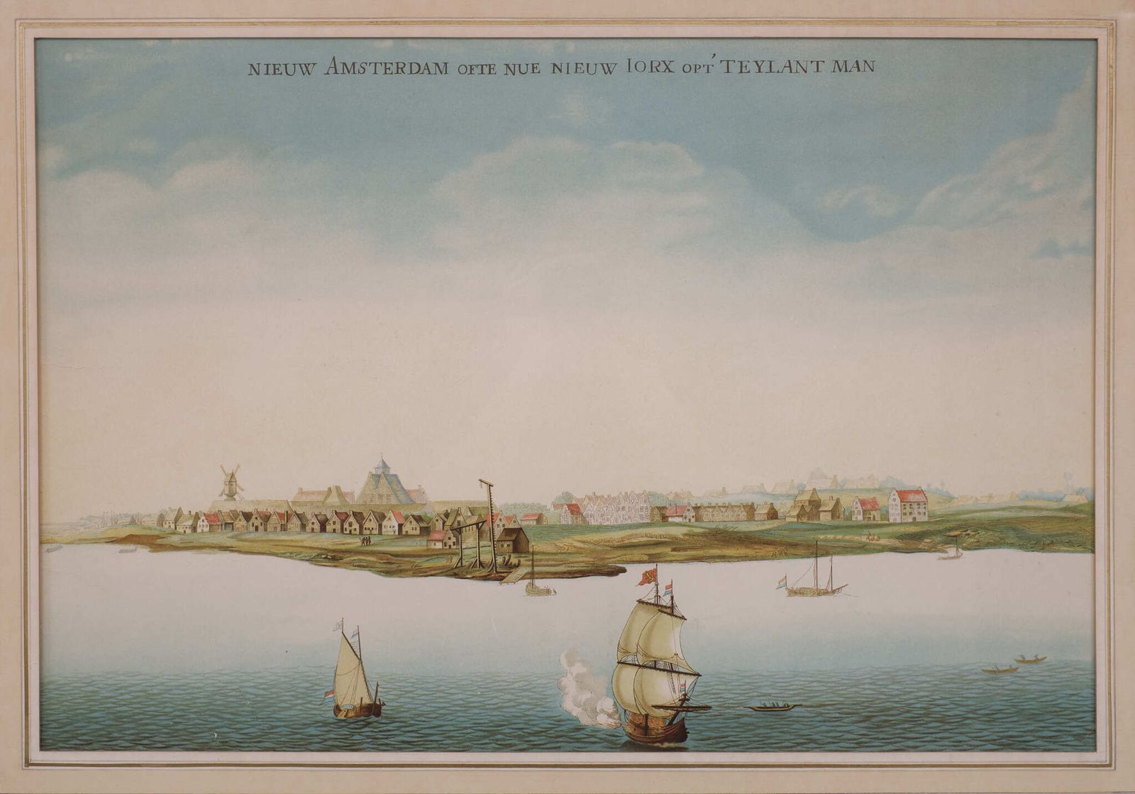 656.0 Lithograph View On Nieuw Amsterdam J . Vingboons 1660s photo