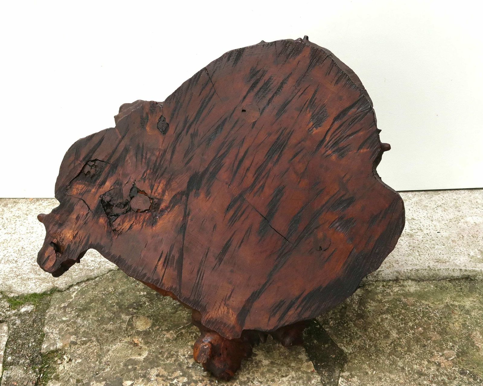 Large French Wood End Table / Coffee Table / Night Table, 1950s / Rustic, Nature, Natural, Cottage, Farmhouse Decor photo vinterior