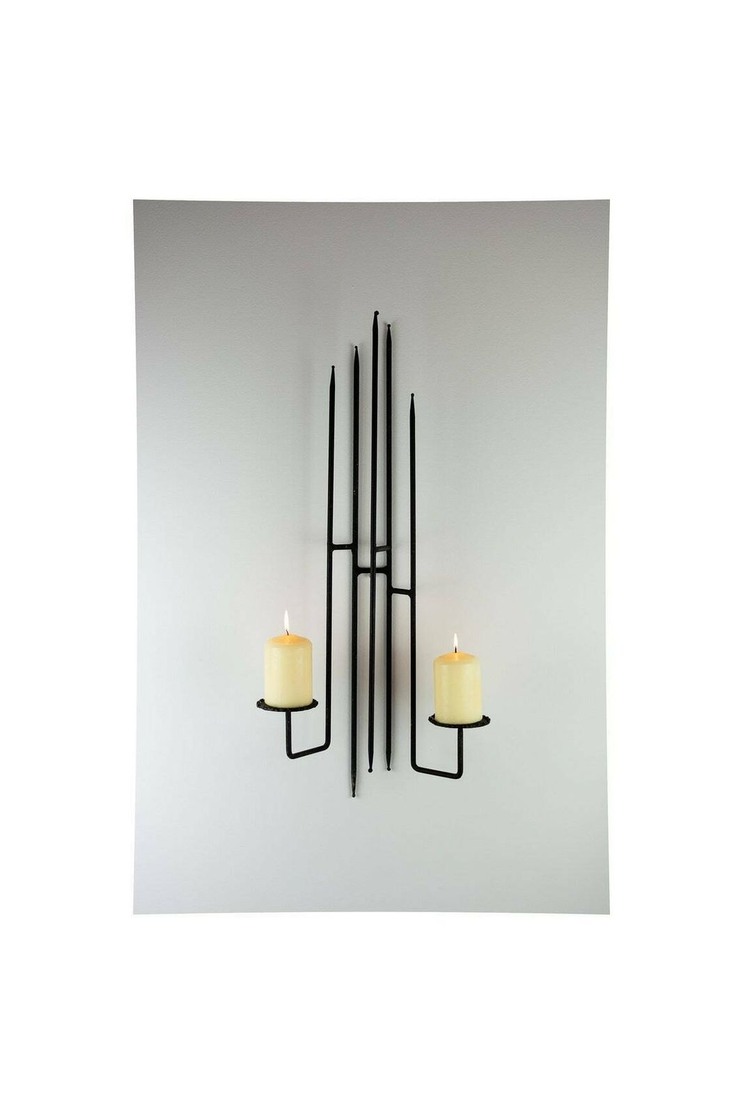 1960's Brutalist Wall Mounted Candle Holder, Iron Worked, German. Mid Century Modern
