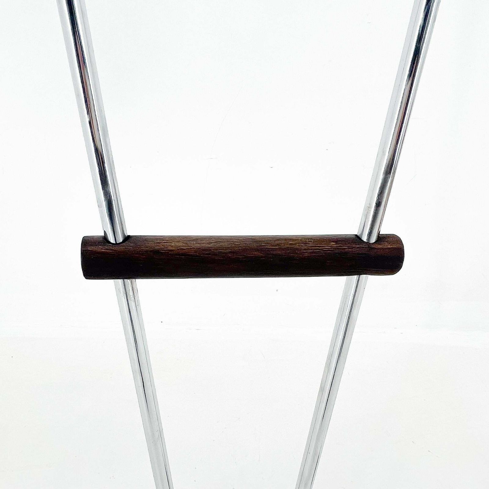1970s Chrome & Wood Floor Lamp, Restored , Czechoslovakia photo Lighting