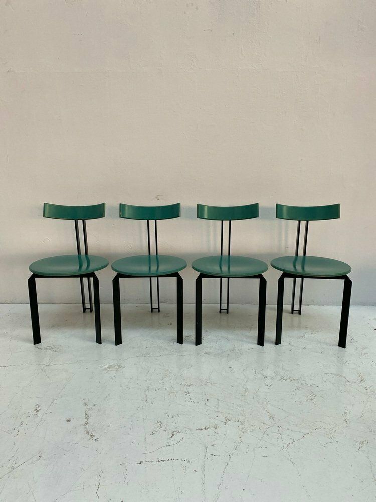 Zeta Turquoise Dining Chairs By Harvink, 1980s, Set Of 4