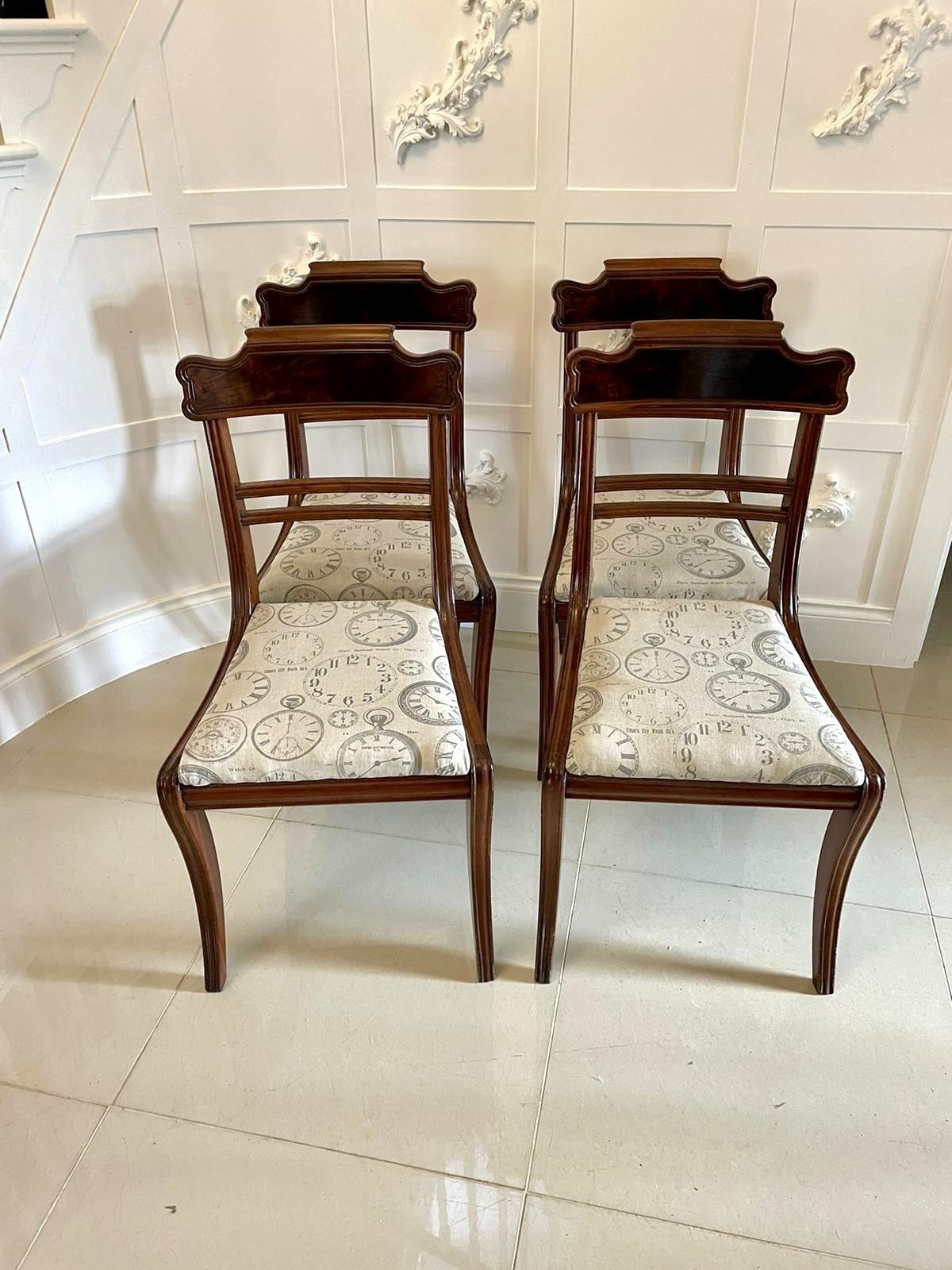 Quality Set Of Four Antique Mahogany Dining Chairs